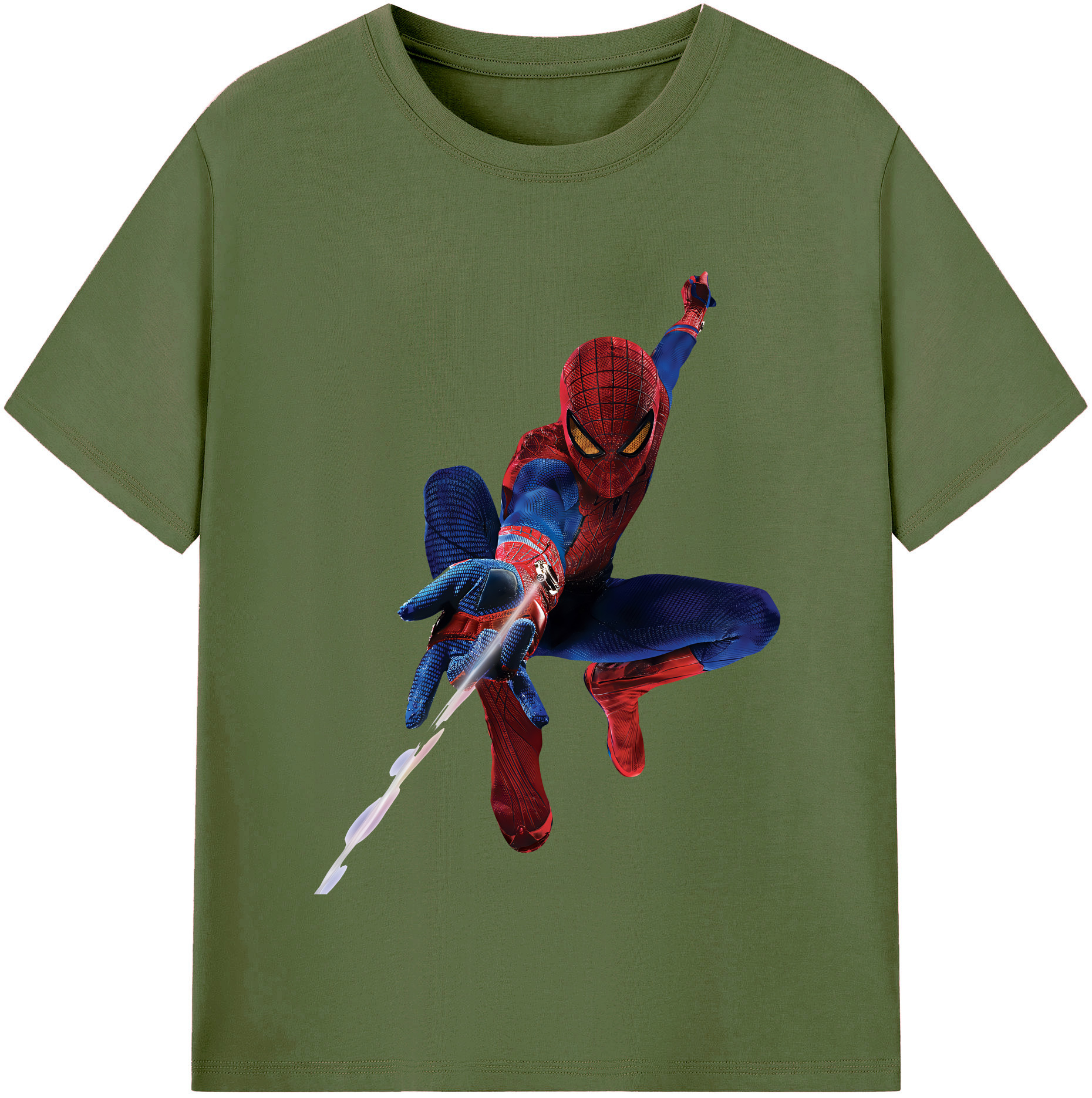 （画像用） Spider Man スパイダーマン 綿100％半袖Tシャツ（フロントプリント）